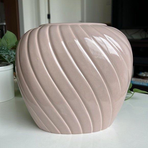 Vintage Wavy Ribbed Vase 80s Art Deco Treasure Craft - Picture 9 of 17